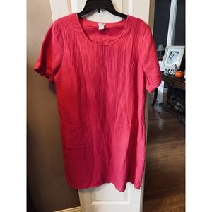 Chico's Lined cotton Short Sleeve Pink Dress Size 2‎